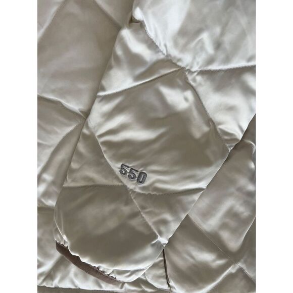 THE NORTH FACE Women Sz XS Aconcagua 550 Down Jacket Ivory/Gray Puffer - Picture 8 of 16